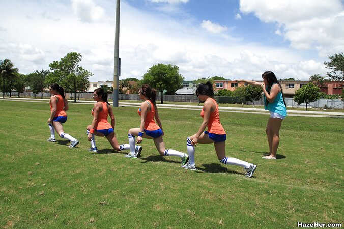 Pamela and other lesbians enjoy a hardcore outdoor orgy