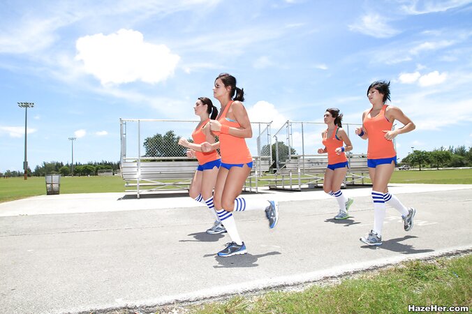 Pamela and other lesbians enjoy a hardcore outdoor orgy