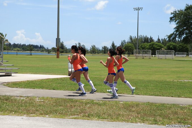 Pamela and other lesbians enjoy a hardcore outdoor orgy