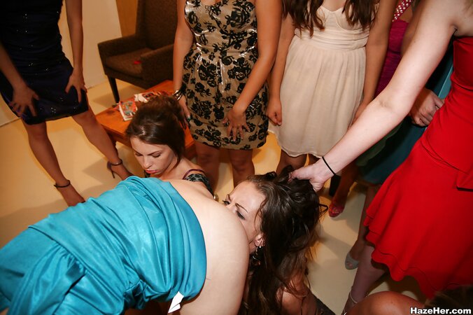 Lesbians in lingerie enjoy licking shaved slits