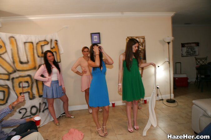 Reality lesbians have a fun party with kissing