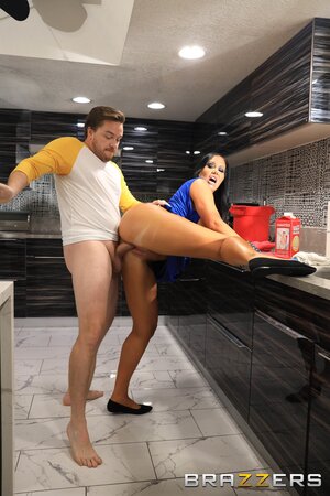 Sybil Stallone's big boobs and pussy fucked by stepson's friend