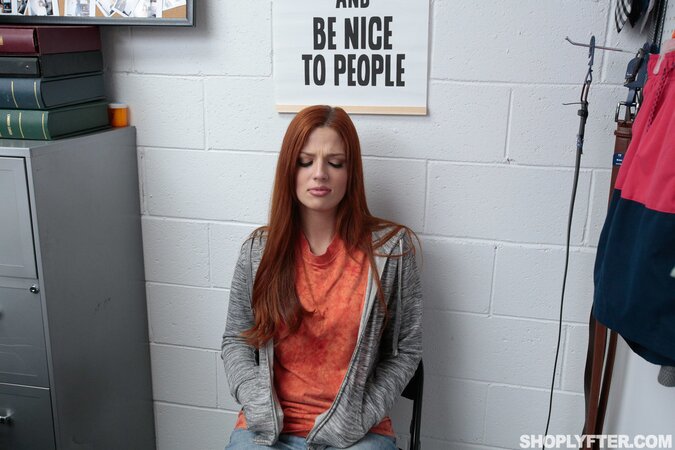 Wrex Oliver pounds redhead teen thief Scarlett Mae