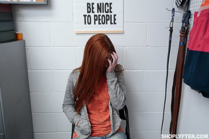 Wrex Oliver pounds redhead teen thief Scarlett Mae