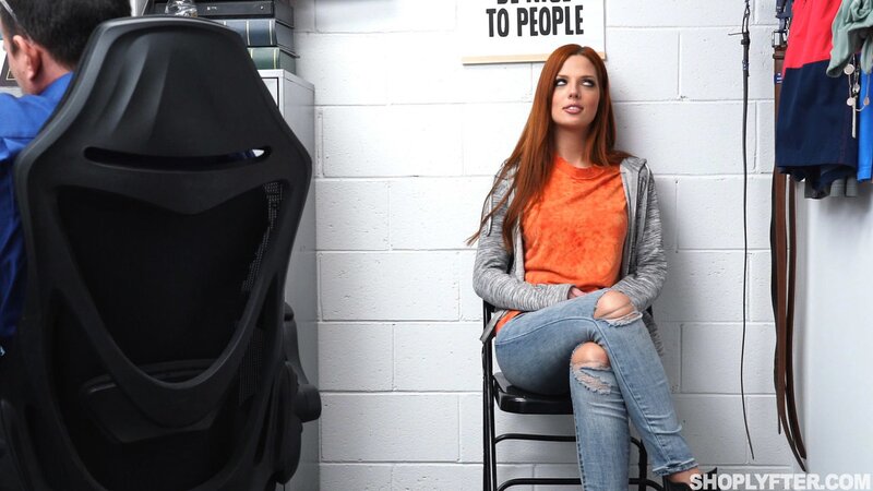 Wrex Oliver pounds redhead teen thief Scarlett Mae