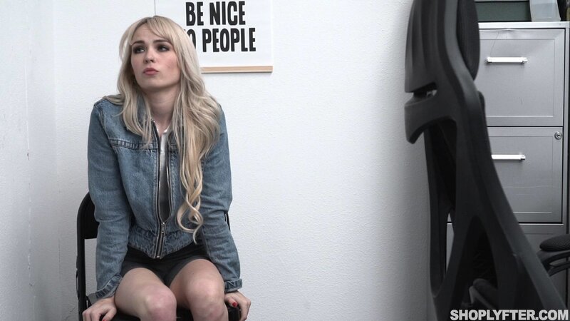 Lilly Bell gets bent over the security office desk and fucked by Brock Doom