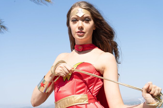 Elena Koshka's ripped pantyhose can't stop Nathan Bronson's big dick