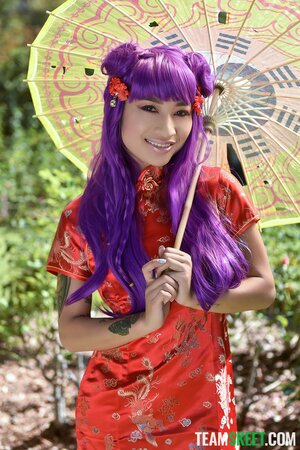 Petite teens Min Galilea and Evie Rees show off their sexy bodies