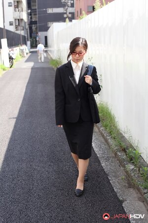 Yuka Tsubasa enjoys a solo session with footjob and handjob action