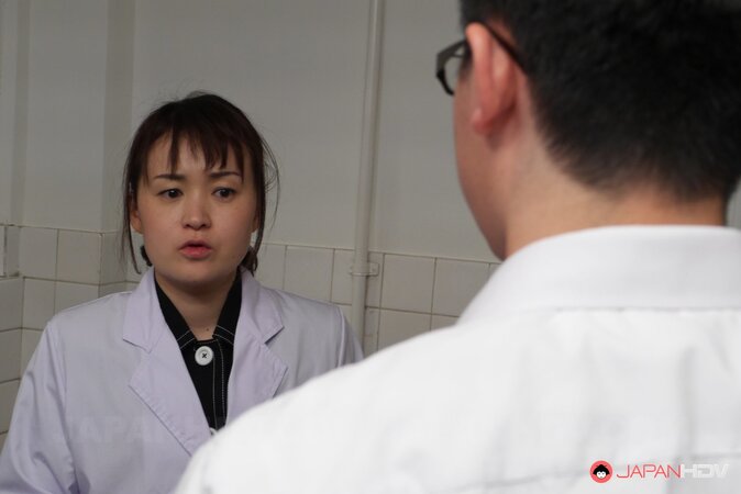 Shy Japanese secretary Sayaka Aishiro sucks her boss's dick under the desk