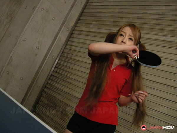 Japanese table tennis player Ria Sakurai enjoys a face fucking by her coach