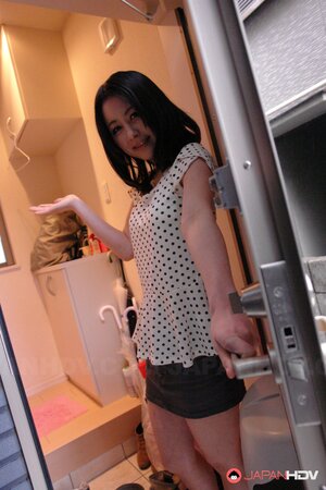 Asian housewife Ayumi Iwasa gets fucked by her man's buddy in the shower