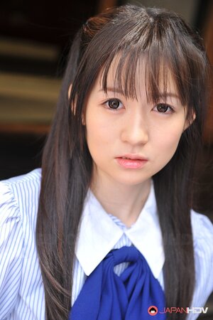 Ai Uehara shows off her hairy pussy on the balcony