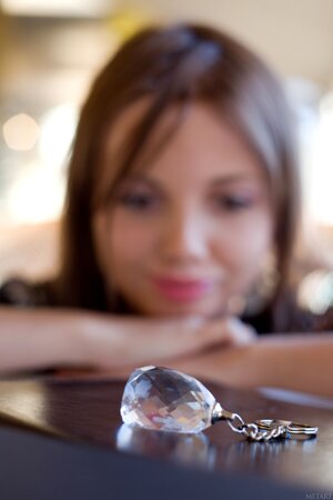 Adorable teen Michaela A enjoys exposing her vagina in a solo