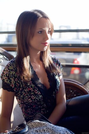 Adorable teen Michaela A enjoys exposing her vagina in a solo