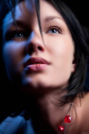 Loreen A flaunts her hairy twat in red stockings