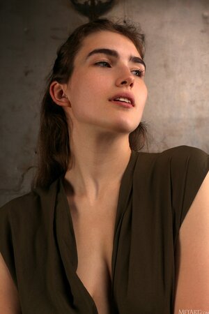 Hot girl with a pretty face and big naturals in an artsy album