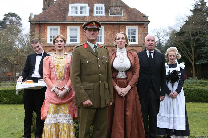 Horny MILF Rebecca More and maid Loulou enjoy sharing a long cock