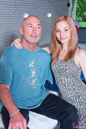 Old trainer gives a special type of training to a redhead