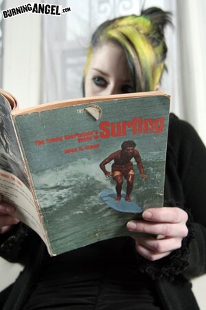 Rubella displays her big natural tits and shaved pussy with pierced nipples