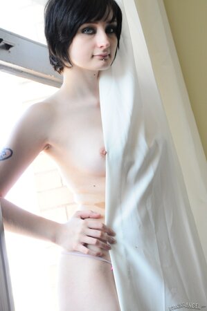 Amateur emo slut loves to strip naked in kinky ways when alone