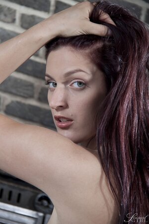 Blake Riley sheds her jean and t-shirt to show off her tits and ass