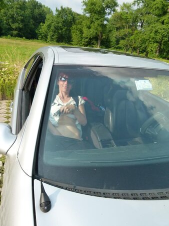 PD Melissa enjoys toying her horny pussy, giving a blowjob, and masturbating in a car