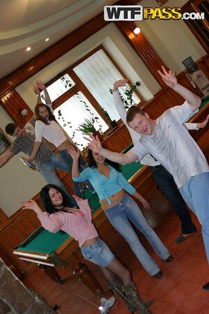 College students engage in drunk sex on a billiard table