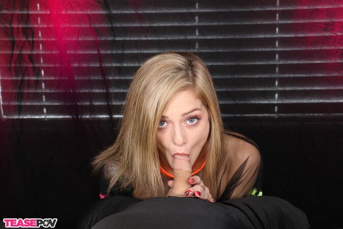 Roxy Ryder licks balls and sucks a girthy cock in point of view