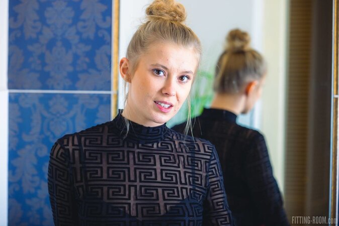 Eyla Moore rides a suction dildo in a bathroom