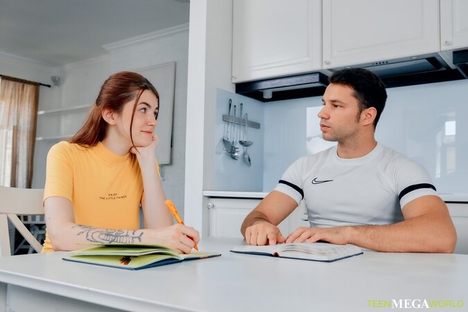 Vikki Ray flaunting her teen tits to get stepbro horny enough