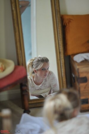 Rose Delight came home just to tease the camera on all fours