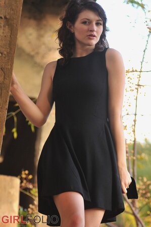 UK model Fawna Latrisch gets naked in boots inside an abandoned building