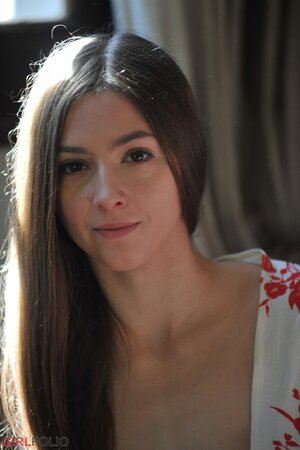 Leyla Morgan slides her thong aside and touches her vagina