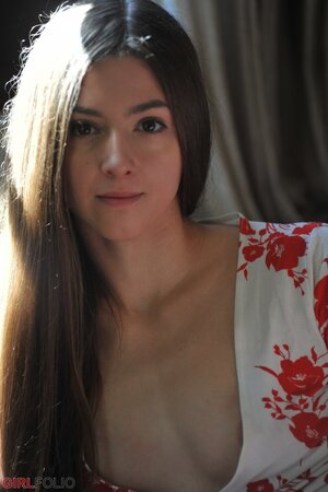 Leyla Morgan slides her thong aside and touches her vagina