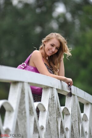 Free spirited blonde Hayley Coppin looks fucking hot outdoors