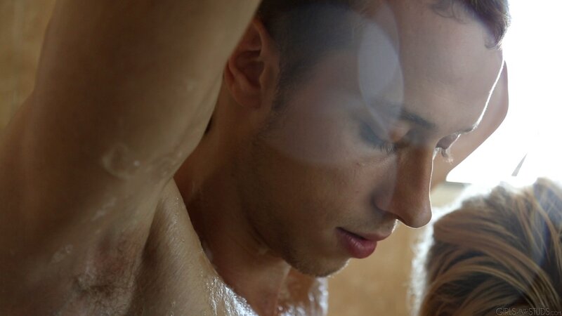 Wet skin against her skin gets this blonde so so horny