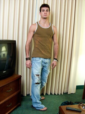 Cassie B kisses Gabe and poses naked with cum on her belly