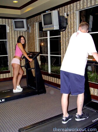 Megan Jones sucks her trainer's big cock and rides reverse cowgirl