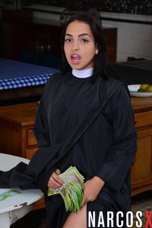 She balanced an innocent outfit with some crazy curves tho