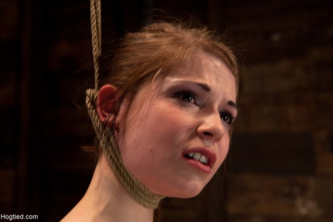 Sensi Pearl gets toyed while bound with her legs spread wide