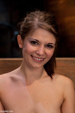 Sensi Pearl gets toyed while bound with her legs spread wide