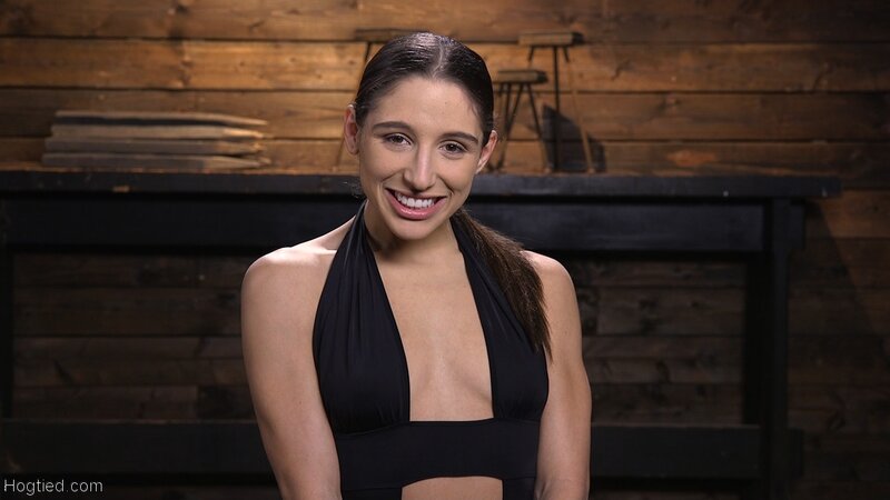 Pretty brunette Abella Danger gets punished with a vibrator in bondage