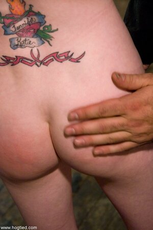 Alexa Lynn gets gagged and bound on her tippy toes with a crotch rope