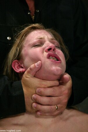 Leona Mia gets toyed while tied to a chair