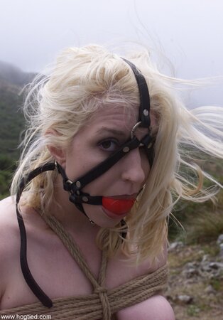 Blonde with no way to escape has to show everything to everyone