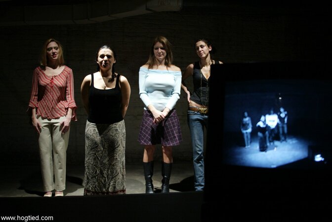 Submissive pornstars get stripped and painfully humiliated in BDSM action