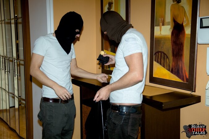 Masked robbers will her to thank them for the abuse too