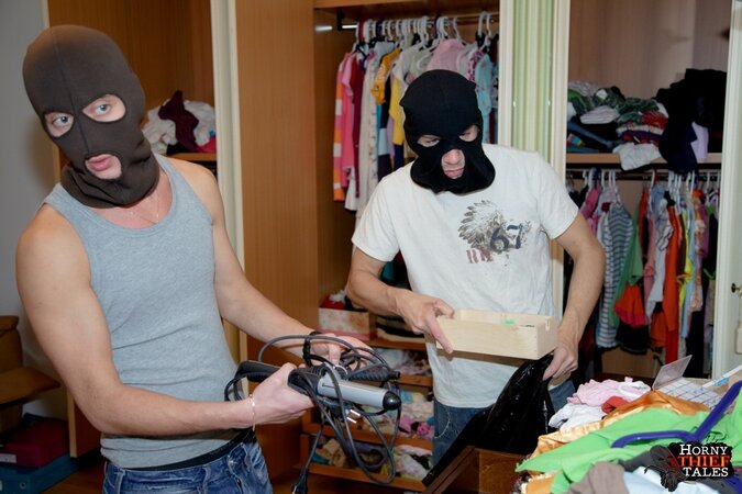 Horny and slim brunette has two take two dicks in this MMF