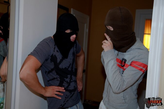 Bitch got bored and fell asleep and then fucked two burglars